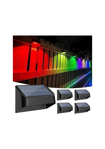 Greentech Güneş Enerjili 8 Renk Geçişli Duvar Aydınlatma (4 Adet) / GT-SL16