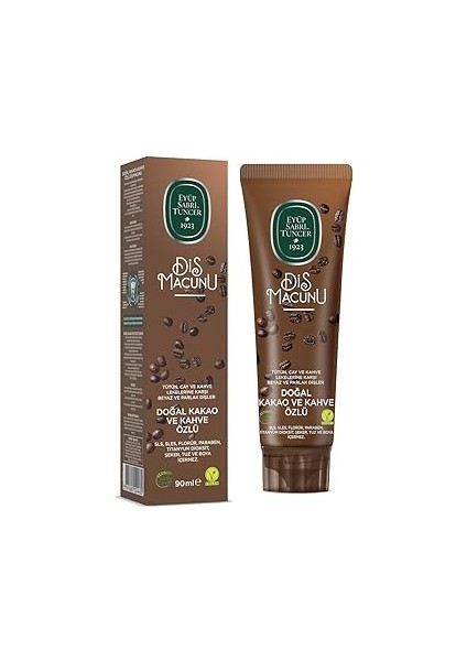 Eyüp Sabri̇ Tuncer Doğal Kakao ve Kahve Özlü Diş Macunu, 90ML