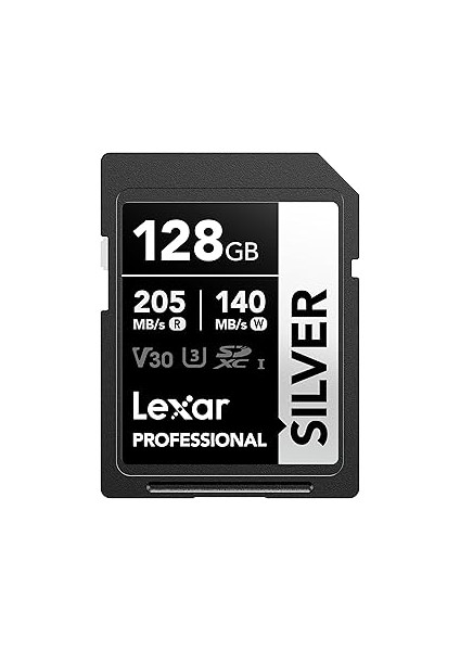 Lexar Profesyonel Sd Kart 128 Gb, 205 Mb/s'ye Kadar Okuma, 140 Mb/s Yazma, Sd3.0, V30, U3, C