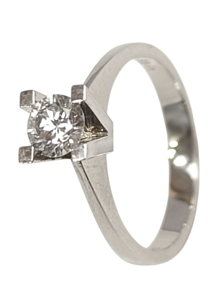 Hrd Sertifikalı 0.50CT F Pırlanta Tek Taş Yüzük 14 Ayar Altın Hd Videolu