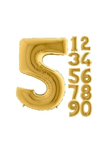 5dm 5 Rakam Balon Folyo Altın Sarısı 16 Inç