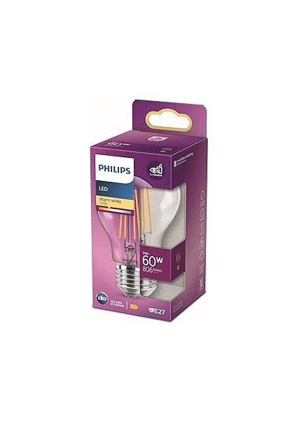 LED 60W A60 E27 Non-Dim 2700K Sarı Işık LED Filament Ampul