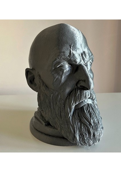 3D Baskı Kratos Kafası Kulaklık Tutucu – 23 cm | God Of War Temalı Masaüstü Stand fırsatları