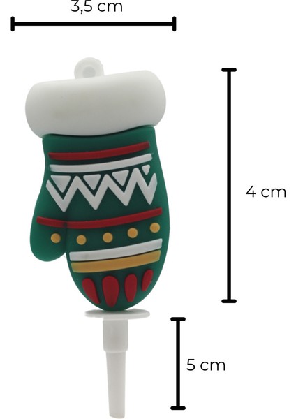 Çok Renkli Dekoratif Silikon Yılbaşı Süsü ve Anahtarlık Seti, 4 Adet modelleri