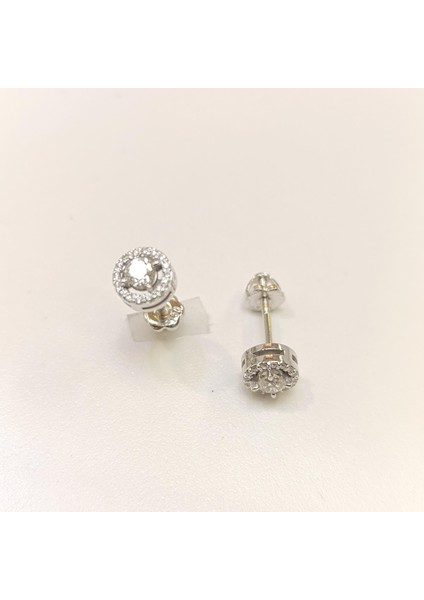 Pırlanta Halo Tek Taş Küpe 18 Ayar Altın Hd Videolu fiyatları