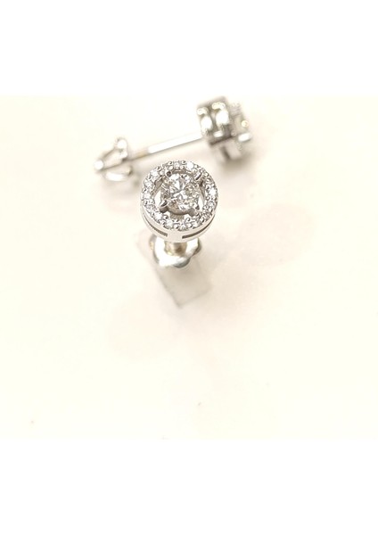 Pırlanta Halo Tek Taş Küpe 18 Ayar Altın Hd Videolu fırsatları