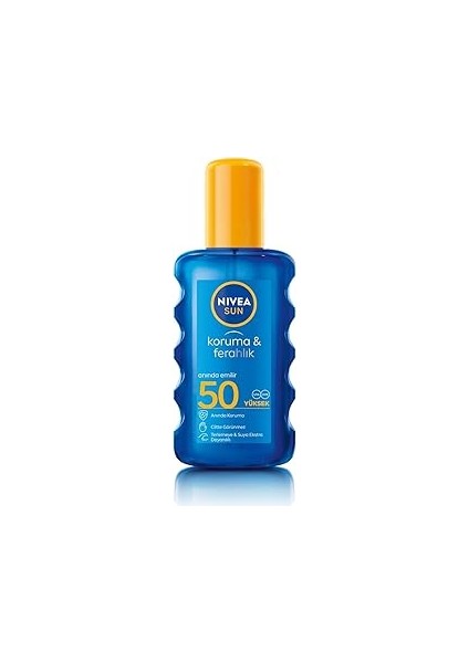 Sun SPF50 Yüksek Koruyucu Güneş Spreyi 200ML, Ferahlık, Terlemeye ve Suya Dayanıklı, Uva Koru