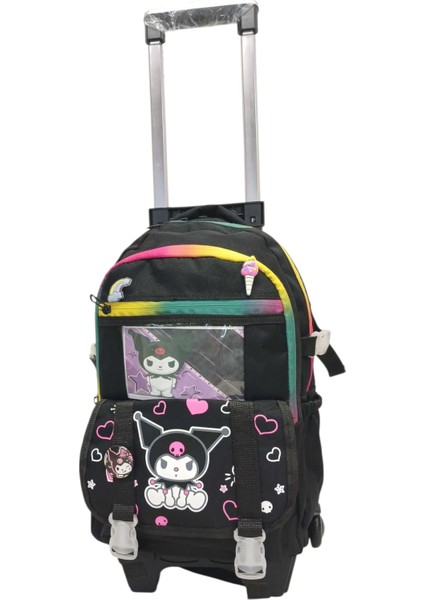 2 Kademeli Çekcekli Özel Renk Fermuarlı Portatif Ilkokul Sırt Çantası