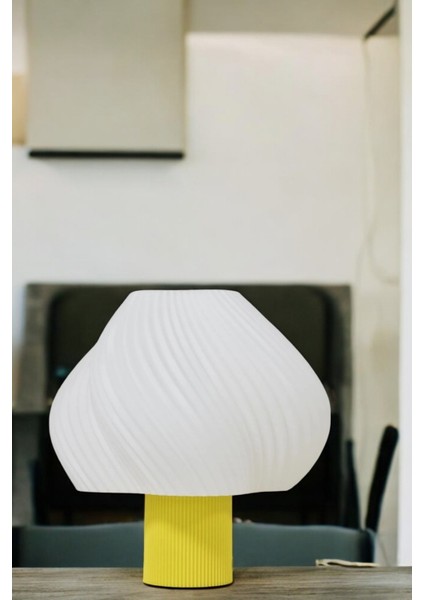 Modern Tasarım Abajur Masa Lambası Aydınlatma Aura Modern Komidin Sarı Beyaz modelleri
