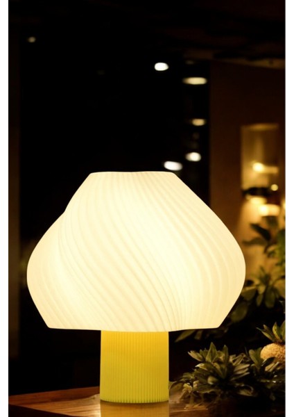 Modern Tasarım Abajur Masa Lambası Aydınlatma Aura Modern Komidin Sarı Beyaz fırsatları