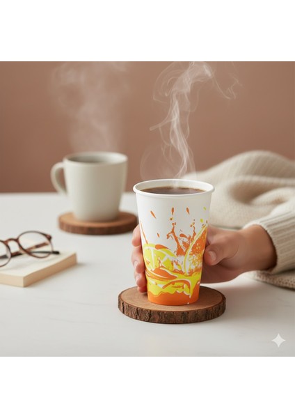 12 Oz (350 Ml) Karton Bardak - 50 Adet - Desenli Soğuk/sıcak Içecek - (Tek Kullanım, Kapaksız) fiyatları