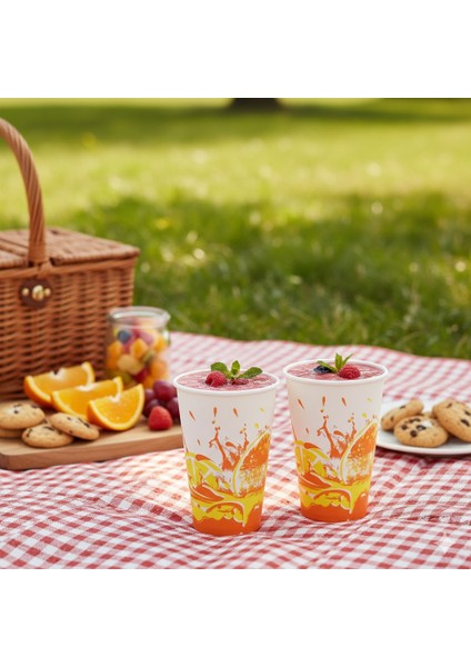 12 Oz (350 Ml) Karton Bardak - 50 Adet - Desenli Soğuk/sıcak Içecek - (Tek Kullanım, Kapaksız) fırsatları