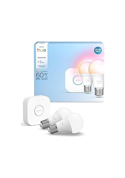 Hue Essential 2'li E27 Ampul Başlangıç Seti 806 Lumen