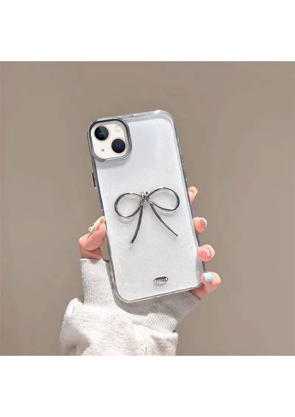 Apple - iPhone 15 Plus Zebana Bow Silikon Kılıf - Şeffaf