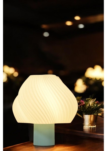 Modern Tasarım Abajur Masa Lambası Aydınlatma Aura Modern Komidin Su Yeşili Beyaz modelleri