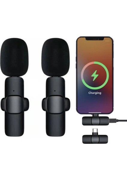 K9 Type-C Uyumlu Mikrofon - SIYAH-(5796) - EG001S-4RCNC7