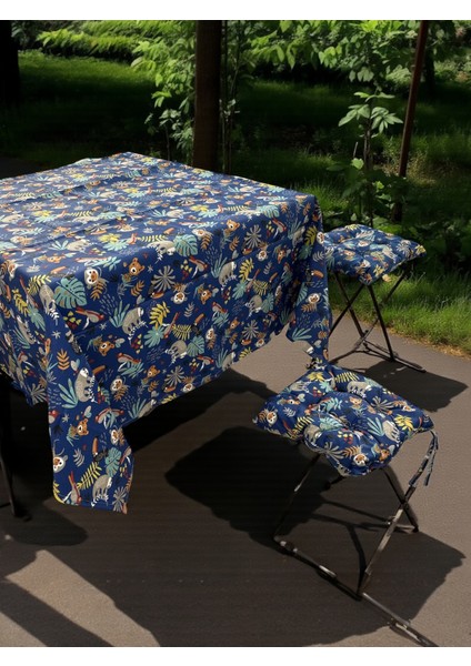 Çocuk Oyun Alanı Piknik Bahçe Çantalı Masa Örtülü Minder Seti