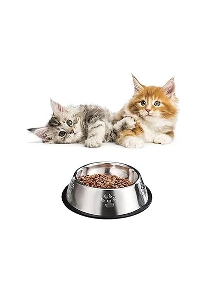 Jouis Kedi Köpek Mama Su Kabı Paslanmaz Çelik Kedi ve Köpek Mama Kabı - Kaymaz Tabanlı, Dayanıklı B