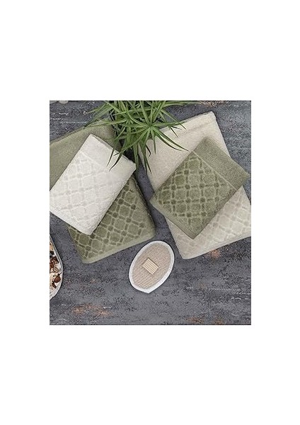 Güvenal Vegas 6 Parça Kadife Kutulu Banyo Havlu Havlu Seti Çeyiz Listesi Banyo Havlusu El Yüz Havlu