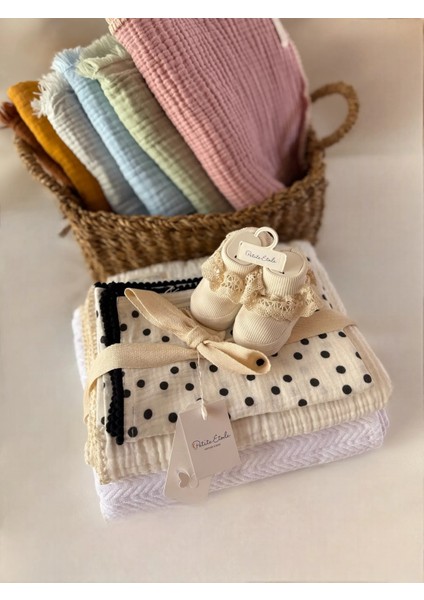 | Ponpon Organik | 3’lü Set | Müslin Örtü & Pike Seti | Oeko-Tex® Sertifikalı | %100 Pamuk modelleri