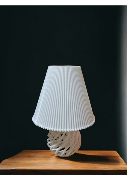 Twıster Model Özel Tasarım Abajur ve Masa Lambası Beyaz