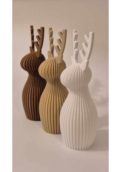 yılbaşı geyik dekor biblo 3'lü set modelleri