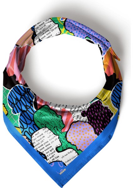 Pop-Art Siluet Desenli Bandana Fular fırsatları
