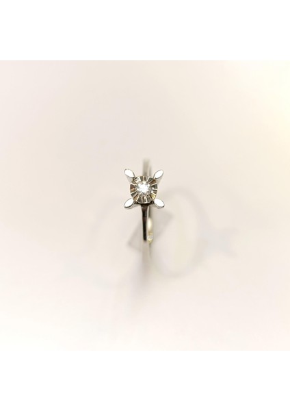 0.08CT Efekli Tek Taş Pırlanta Yüzük 8 Ayar Altın Hd Videolu fırsatları