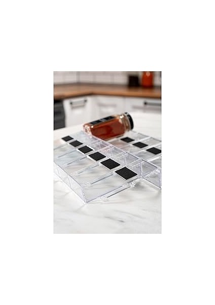 12 Parça Şeffaf-Lego Baharatlık Standı Çok Amaçlı Düzenleyici Makyaj Organizer Lego-12