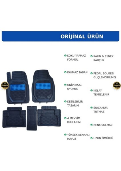 Volkswagen Tiguan Allspace 2016-2017-2018-2019-2020-2021-2022 Havuzlu Oto Paspas Orbital Mavi Yeni Üretim 3D Araba Paspası Esnek fırsatları