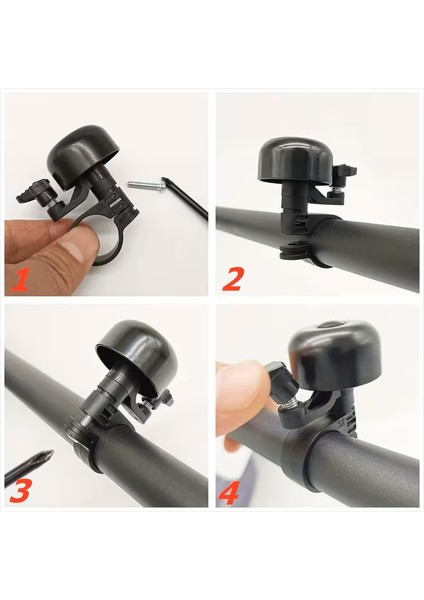 Alüminyum Alaşımlı Bisiklet ve Scooter Zili - Yüksek "çın Çın" Sesli - Siyah (Paslanmaz Gidon Zili) modelleri