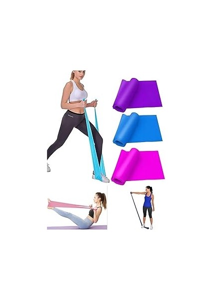 Ckspor Pilates Direnç Lastiği – 90X7,5 cm Farklı Dirençlerde Pilates Bandı Seti 1 Adet