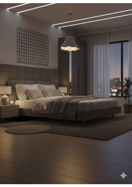 Modern Stroom Beton Dokulu Dekoratif Sarkıt Avize