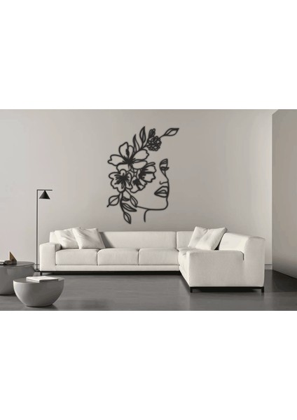 As Tasarım Yüz Modeli Ahşap Dekorasyon Duvar Süs Tablo 40X55 cm Siyah Renk fiyatları