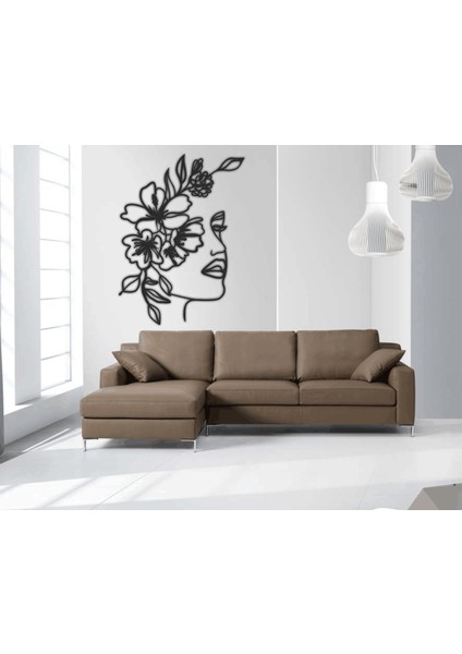 As Tasarım Yüz Modeli Ahşap Dekorasyon Duvar Süs Tablo 40X55 cm Siyah Renk modelleri