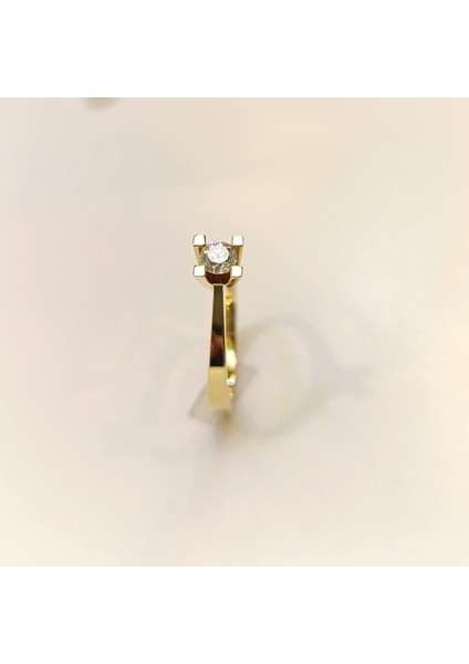 0.27CT Tek Taş Pırlanta Yüzük 14 Ayar Altın Hd Videolu modelleri
