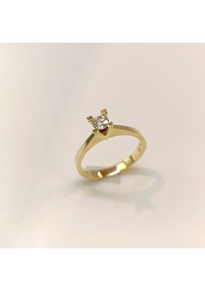 0.27CT Tek Taş Pırlanta Yüzük 14 Ayar Altın Hd Videolu fırsatları