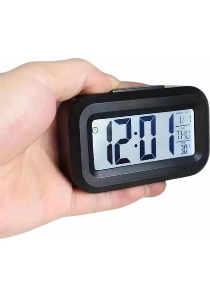 Dijital Masa Saati Termometreli Takvim Çalar Saat LED Ekran Pilli - EG001S-4RAK99 fırsatları