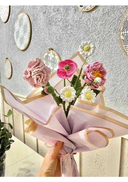 Örgü Çiçek Buketi