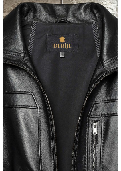 Duran Hakiki Deri Erkek Siyah Mont modelleri