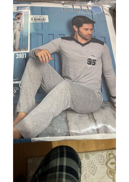 Uzun Kol Lcyra Erkek Pijama Takımı-Melanj--