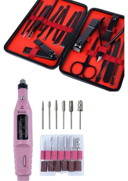 Elektrikli Manikür Pedikür Seti Ikili Set 17 Parça Tırnak Bakımı Nasır Temiz - EG001S-4R69Z modelleri