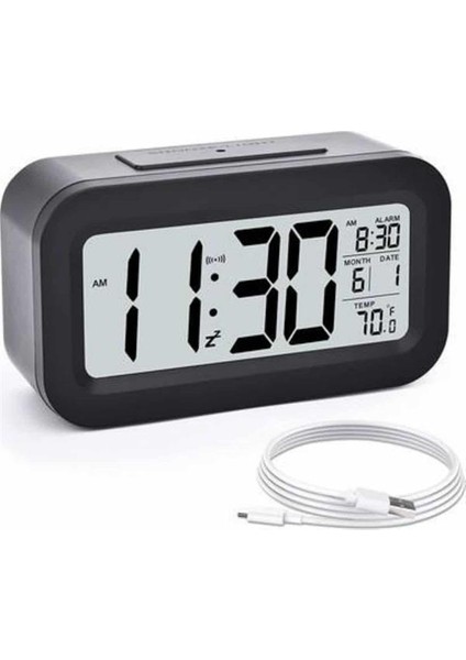 Dijital Masa Saati Takvim Çalar Saat Alarmlı Işıklı LED Ekran Pilli - EG001S-4RAKB1 indirimleri