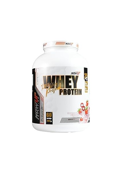 Nowup Nutrition Whey Protein 2160 gr – Kas Gelişimi, Hızlı Emilim ve Yüksek Protein Içeriği – Çilek