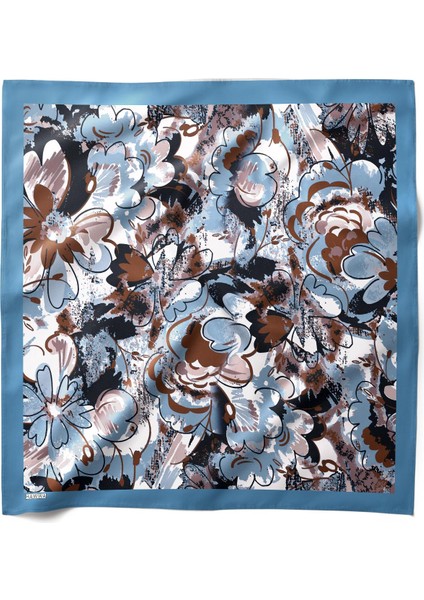 Sanatsal Çiçek Desenli Bandana Fular