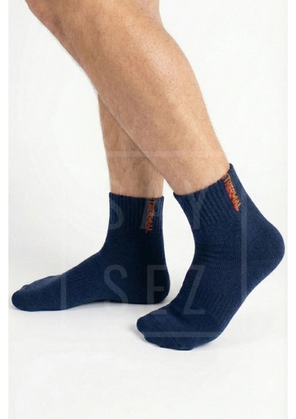 3 Çift Termal Erkek Kışlık Patik Yarım Konç Havlu Kalın Çorap Dikişsiz Lacivert Renk Premium Pamuk fiyatları