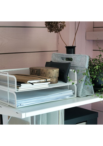 Metal Masaüstü Düzenleyici Dosyalık 2 Katlı Beyaz Evrak Rafı 34X24X14 cm modelleri