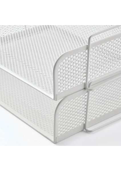Metal Masaüstü Düzenleyici Dosyalık 2 Katlı Beyaz Evrak Rafı 34X24X14 cm indirimleri
