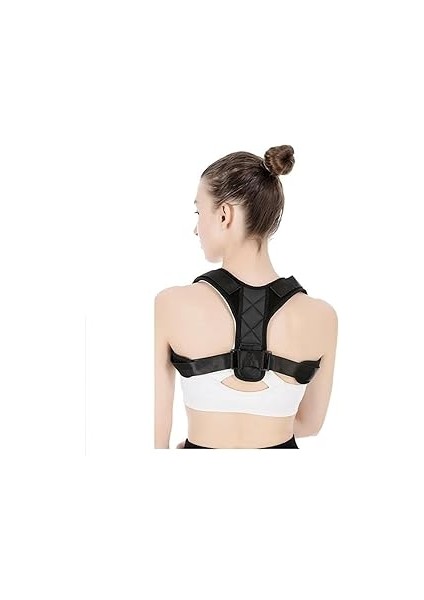 Ankanorm Dik Duruş Sağlayan Sırt Korsesi Kadın-Erkek Kamburluk Önleyici Dik Duruş Korsesi (Siyah/st