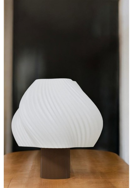 Modern Tasarım Abajur Masa Lambası Aydınlatma Aura Modern Komidin Kahve Beyaz fiyatları